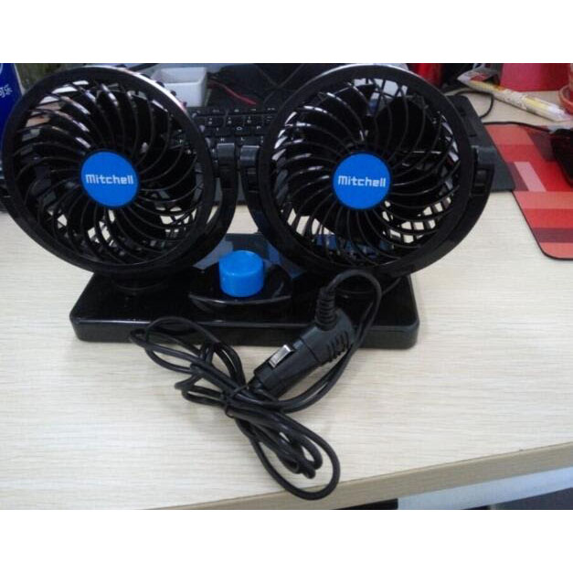 Kipas Mobil Dual Head 360 Degree Mini Electric Car Fan Kipas Mobil Dual Head 360 Degree Mini Electric Car Fan