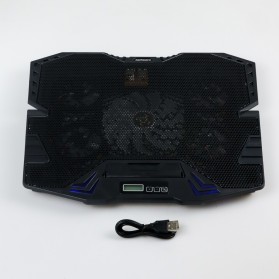 Taffware FAN Cooling Pad Laptop 5 Kipas - K5 - Black/Blue - 10