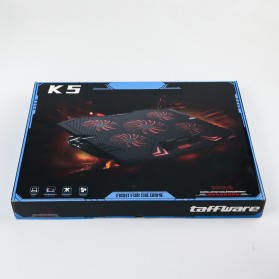 Taffware FAN Cooling Pad Laptop 5 Kipas - K5 - Black/Blue - 11