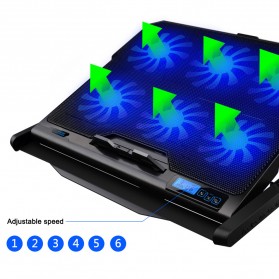 ICE COOREL Cooling Pad Laptop 6 Fan - K6 - Black - 4