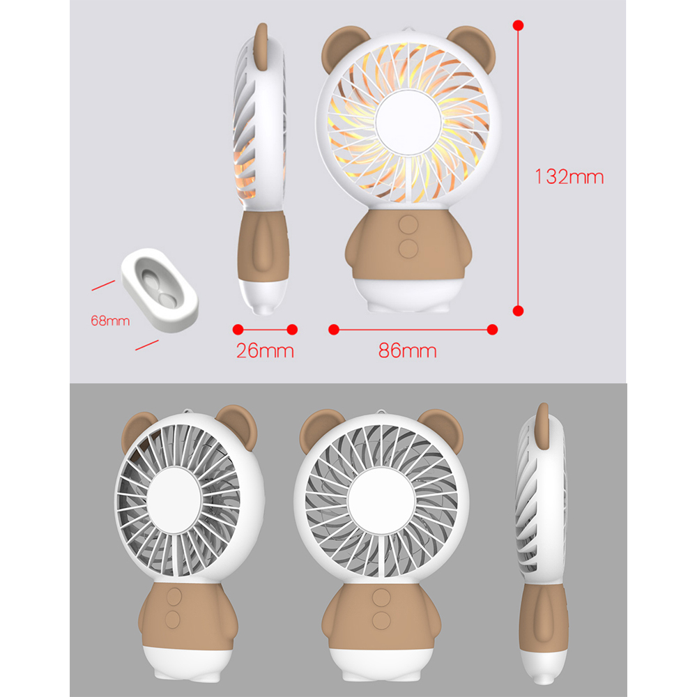 Damo Kipas Angin Portable dengan LED model Bear - ZW-2801
