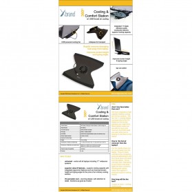 Xbrand Laptop Cooling Pad Stand with USB Fan Model (XB-1009-US) - 2