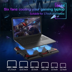 COOLCOLD Notebook Cooler Pad Laptop Ultra Thin Radiator Cooling Base with Screen - K38 - Red - 5