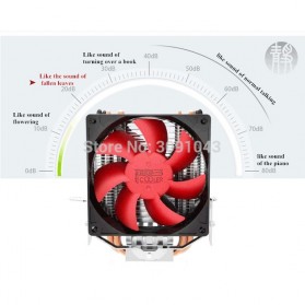 PcCooler Mini CPU Heatsink 2 Heatpipe with 2 Fan 80mm - HS115 - Black/Red - 6