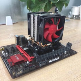 PcCooler Mini CPU Heatsink 2 Heatpipe with 2 Fan 80mm - HS115 - Black/Red - 9