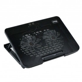 Taffware Cooling Pad Laptop Adjustable Stand 2 Kipas 140mm - N99 - Black
