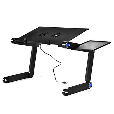  Meja Laptop Portable  Table with Mouse Desk Cooling Fan 