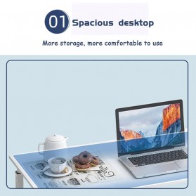 TaffHOME Meja Rak Laptop Adjustable Portable Desk with 2 Racks - ND03 - White - 10