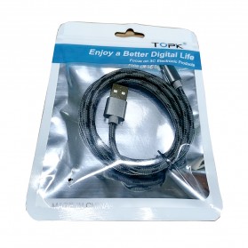 TOPK Kabel Charger Micro USB Braided 1 Meter 2.4A - AN09 - Dark Gray - 10