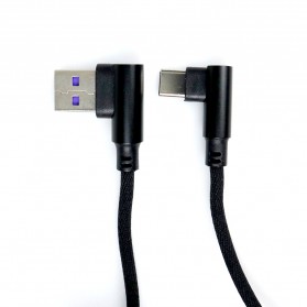 OLAF Kabel Charger USB Type C L Shape 2A 1 Meter - OL01 - Black - 1