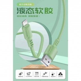 Liquid Soft Kabel Charger Micro USB 2.4A 1 Meter - SM208 - Green