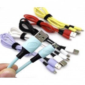 Liquid Soft Kabel Charger Micro USB 2.4A 1 Meter - SM218 - Black