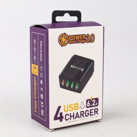 OLAF Travel Charger USB Fast Charging 4 Port QC3.0 6.2A - BK-376 - Black - 5