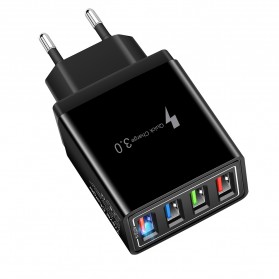 XEDAIN Travel Charger USB Fast Charging 4 Port QC3.0 - 430 - Black