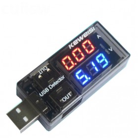 KEWEISI USB Charger Power Current Voltage Tester Detector - KWS-10VA - Black