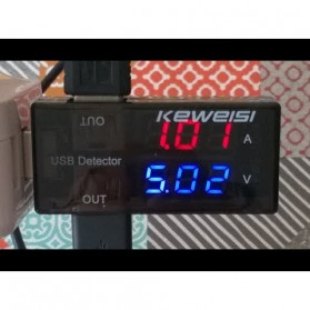 KEWEISI USB Charger Power Current Voltage Tester Detector - KWS-10VA - Black - 2