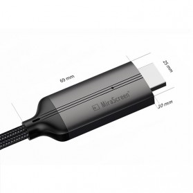 Unnlink Adapter 3 in 1 USB Type C + Micro USB + Lightning to HDMI Mirror Cast Cable MHL with Bluetooth Audio - UN30 - Black - 10