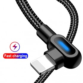 UGI Kabel Charger USB Lightning L Shape 2.4A 1 Meter - UGI02 - Black