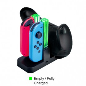 Wireless Gamepad / Joystick - DOBE Charging Dock Stand LED 4 in 1 for Nintendo Switch Joy-Con - TNS-879 - Black