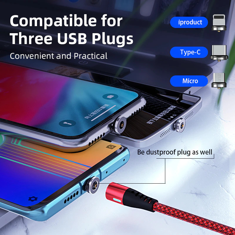 Gambar produk AUFU Kabel Charger Magnetic USB Type C 2.1A 1 Meter - A420