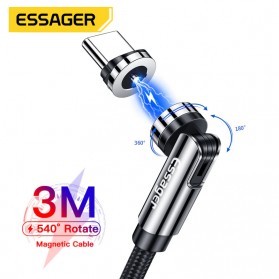 ESSAGER Kabel Charger Magnetic Lightning Rotate 1 Meter - YXF937 - Black