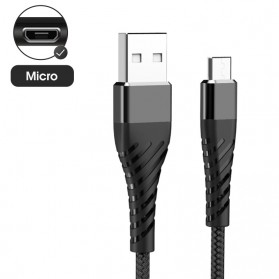 Vothoon Kabel Charger Micro USB Fast Charging 3A 1 Meter - Vn01 - Black