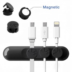 Jual Manajemen Kabel / Cord Holder, Perawatan Kabel Peralatan Elektronik - Bcase Klip Kabel Organizer Magnetic Cable Clip - TUP1 - Black