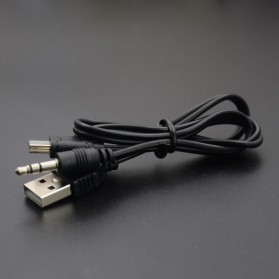 Kabel Mini USB ke USB + AUX 3.5mm Audio Cabl - A-02 - Black - 4