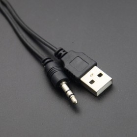 Kabel Mini USB ke USB + AUX 3.5mm Audio Cabl - A-02 - Black - 5