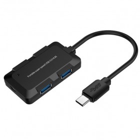 Robotsky USB Hub 3.0 4 Port USB Type C Plug - U9102B - Black