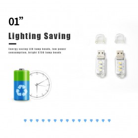 MeeToo Lampu USB Lamp Light 3 LED Cool White - SMD 5730 - Silver - 3
