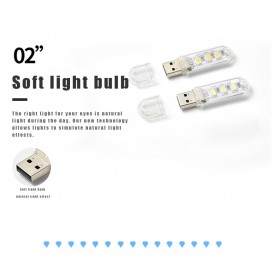 MeeToo Lampu USB Lamp Light 3 LED Cool White - SMD 5730 - Silver - 4