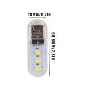 MeeToo Lampu USB Lamp Light 3 LED Cool White - SMD 5730 - Silver - 6