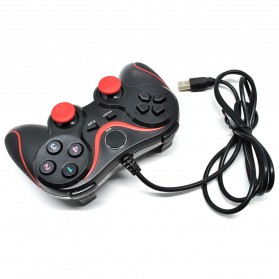 VZTEC USB Dual Shock Controller Game Pad Joystick - VZ6008 - Black/Red - 2