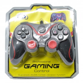 VZTEC USB Dual Shock Controller Game Pad Joystick - VZ6008 - Black/Red - 4