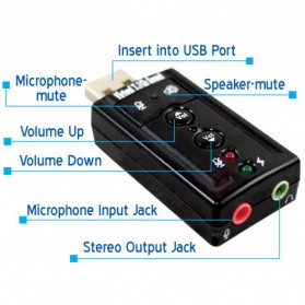 Taffware USB 7.1 Channel Sound Card Adapter - TC-03 - 6
