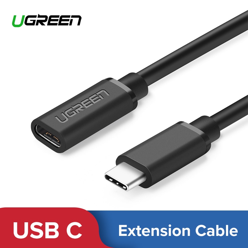 Ugreen Kabel Usb 3 1 Type C Extension Cord Male To Female 50cm Ed008 Black Jakartanotebook Com