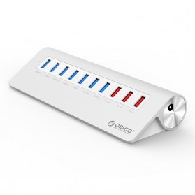 Orico Aluminium USB 3.0 High Speed HUB 7 Port + 3 Charging Port - M3H73P - Silver - 2