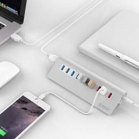 Orico Aluminium USB 3.0 High Speed HUB 7 Port + 3 Charging Port - M3H73P - Silver - 4