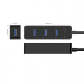 Orico Ultra Mini USB 3.0 High Speed HUB 4 Port 30CM Cable - W5PH4-U3 - Black - 5