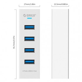 Orico Aluminium USB 3.0 Type A / C High Speed HUB 4 Port - ASH4-U3 - Silver - 6