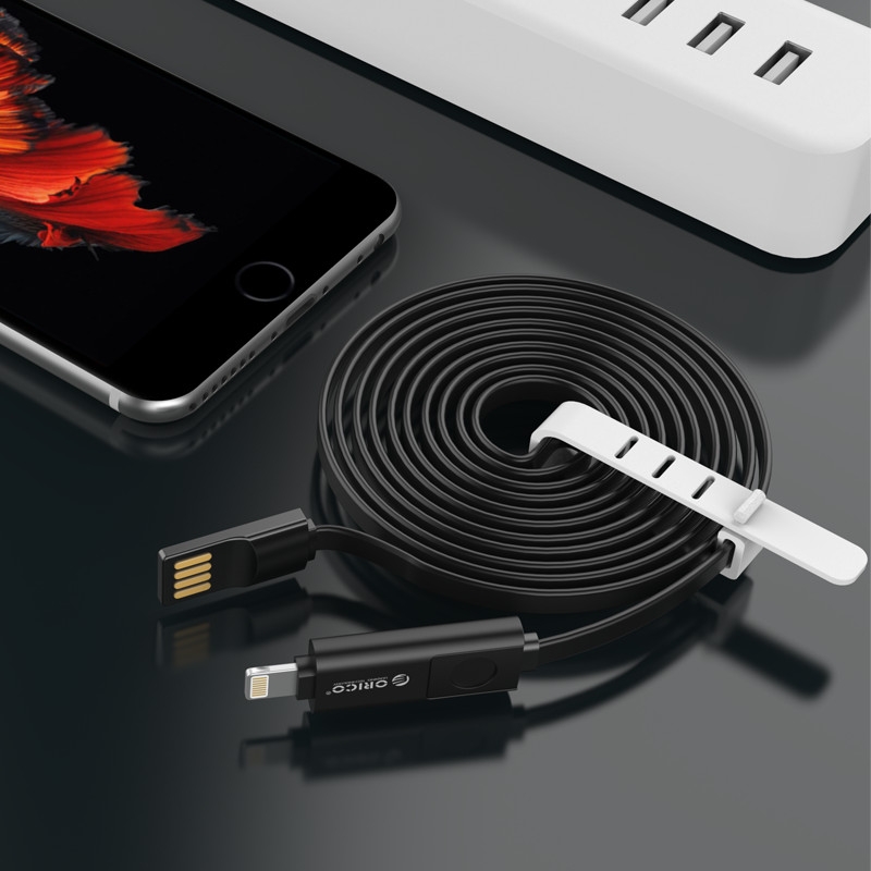 orico kabel data 2 in 1 lightning micro usb 2 1a black orico kabel data 2 in 1 lightning micro usb 2 1a black