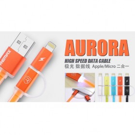 Remax Aurora High Speed Double Sided Micro Usb / Lightning RC-020t - Orange - 3