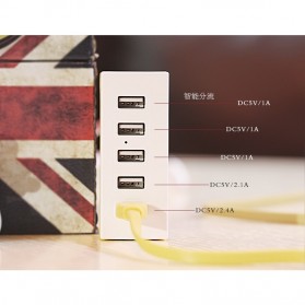 Remax Young Series RU-U1 5 Ports USB Hub Charger - Yellow - 12