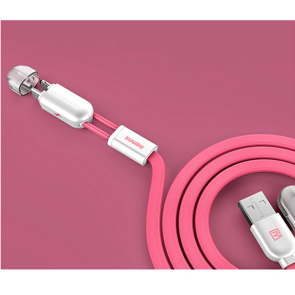 Remax Gemini High Speed 2 in 1 Micro Usb / Lightning Pin for Smartphone and iPhone 5/6/7/8/X - RC-025t - White - 3