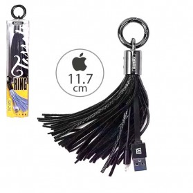 Remax Ring Keychain Lightning Cable 11.7cm for iPhone 6/7/8/X - RC-053i - Black - 1