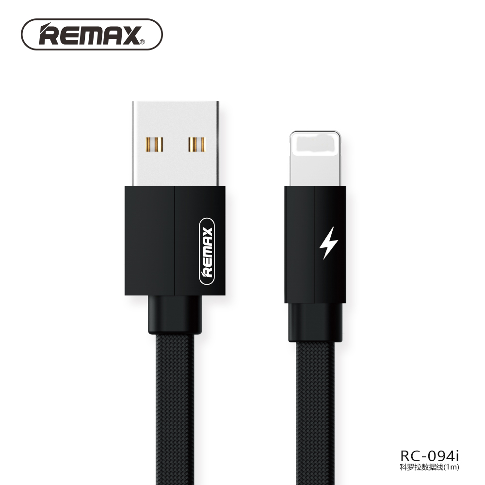 Remax Kerolla Fabric Kabel Lightning 1m Rc 094i Black