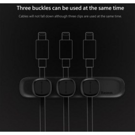 Baseus Magnetic USB Cable Clip Holder - ACWDJ-01 - Black - 6