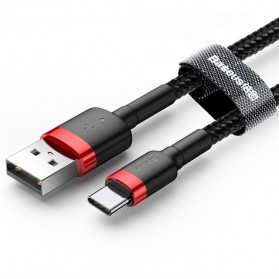 Baseus Cafule Kabel Charger USB Type C QC3.0 2 Meter - CATKLF-CG1 - Black