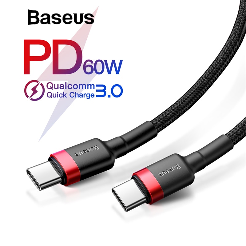 Baseus Cafule Series Kabel Charger Laptop Usb Type C 3a 60w 1 Meter Catklf Gg1 Black Jakartanotebook Com